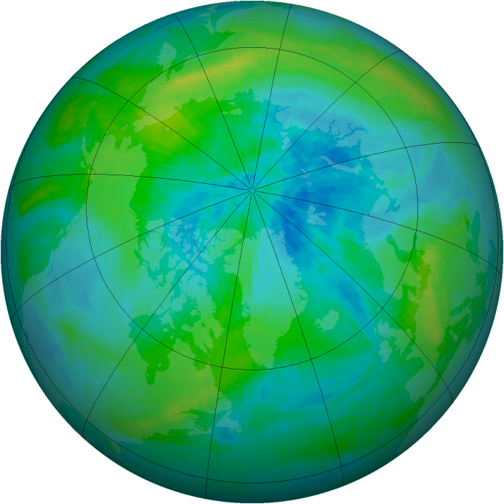 Arctic ozone map for 14 September 2001